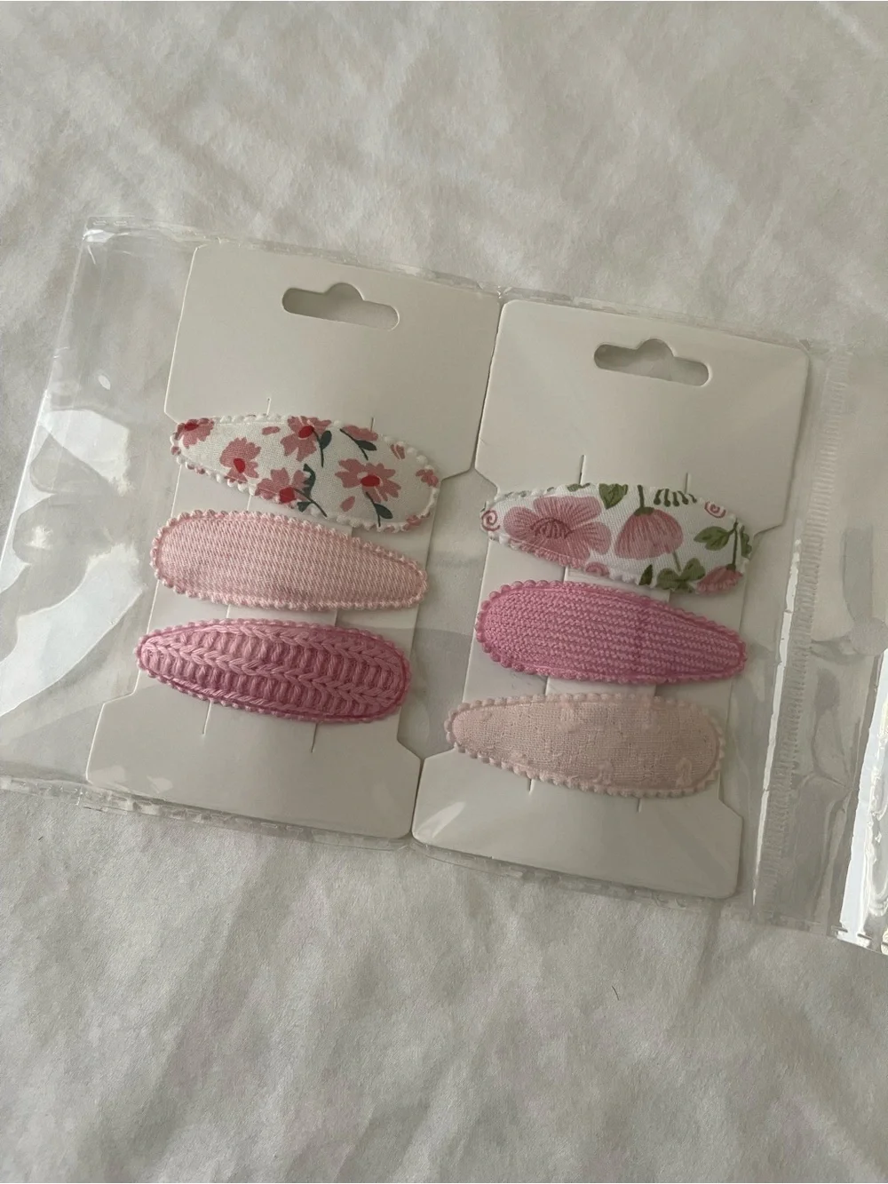 Pink Floral Kids, Toddlers Hair Clip Set - 6 Pack